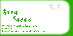 nora vaczi business card
